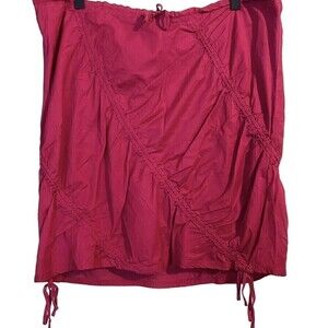 ATHLETA Skirt Pink Purple Stretch Ruching Tie Waist Womens Size Large Casual